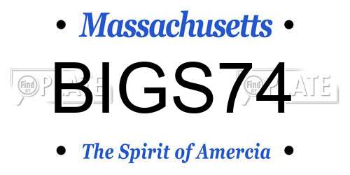 BIGS74 Massachusetts License Plate