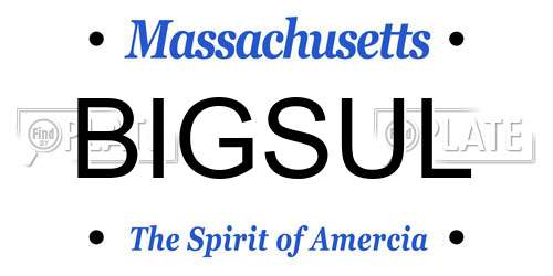 BIGSUL Massachusetts License Plate