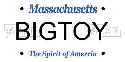 BIGTOY Massachusetts License Plate