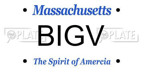 BIGV Massachusetts License Plate