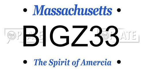 BIGZ33 Massachusetts License Plate