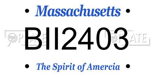 BII2403 Massachusetts License Plate
