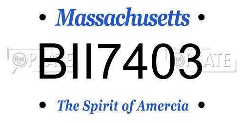 BII7403 Massachusetts License Plate