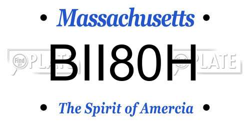 BII80H Massachusetts License Plate