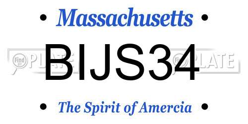 BIJS34 Massachusetts License Plate