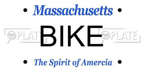 BIKE Massachusetts License Plate