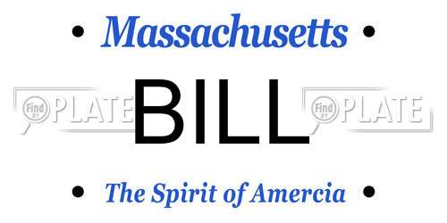 BILL Massachusetts License Plate
