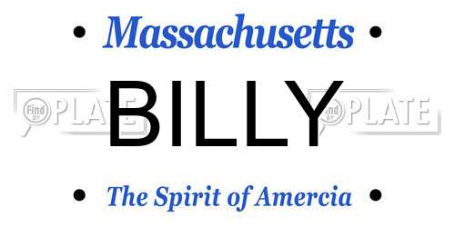 BILLY Massachusetts License Plate