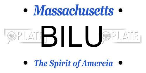 BILU Massachusetts License Plate