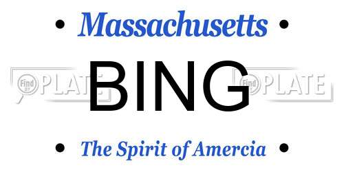 BING Massachusetts License Plate