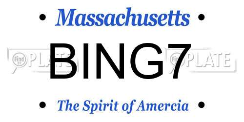 BING7 Massachusetts License Plate