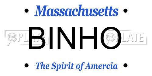 BINHO Massachusetts License Plate