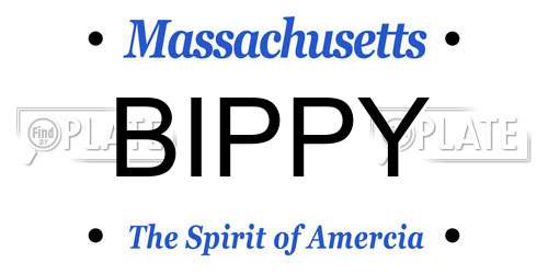 BIPPY Massachusetts License Plate