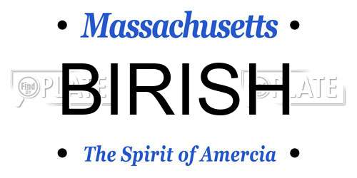 BIRISH Massachusetts License Plate