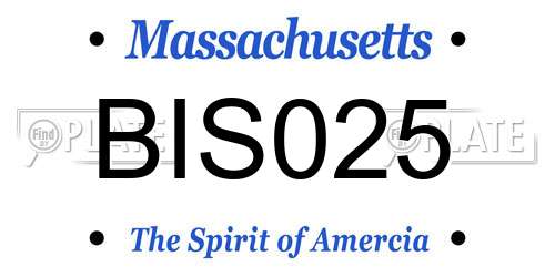 BIS025 Massachusetts License Plate