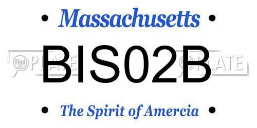 BIS02B Massachusetts License Plate