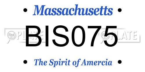 BIS075 Massachusetts License Plate