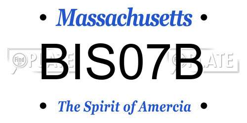 BIS07B Massachusetts License Plate
