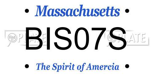 BIS07S Massachusetts License Plate