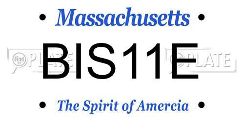 BIS11E Massachusetts License Plate