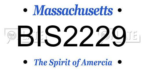 BIS2229 Massachusetts License Plate