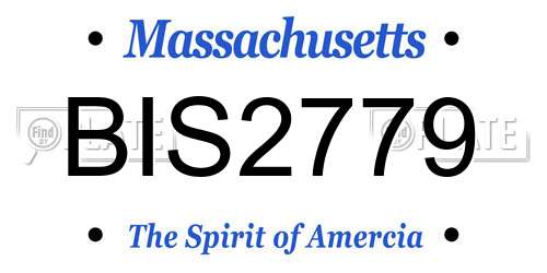 BIS2779 Massachusetts License Plate