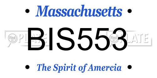 BIS553 Massachusetts License Plate