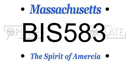 BIS583 Massachusetts License Plate