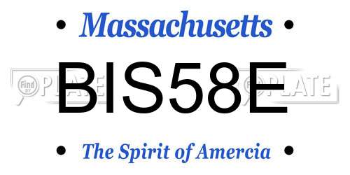 BIS58E Massachusetts License Plate