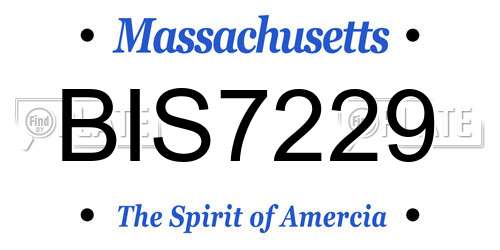 BIS7229 Massachusetts License Plate