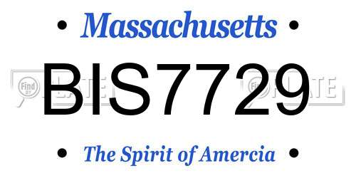BIS7729 Massachusetts License Plate