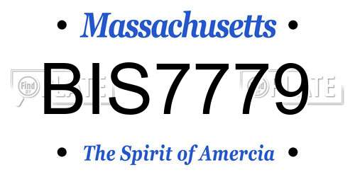BIS7779 Massachusetts License Plate