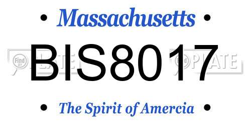 BIS8017 Massachusetts License Plate