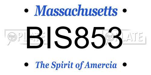 BIS853 Massachusetts License Plate