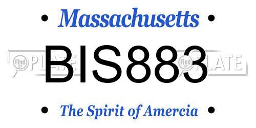 BIS883 Massachusetts License Plate