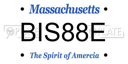 BIS88E Massachusetts License Plate