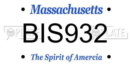 BIS932 Massachusetts License Plate