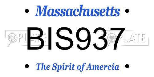 BIS937 Massachusetts License Plate