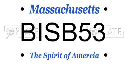 BISB53 Massachusetts License Plate