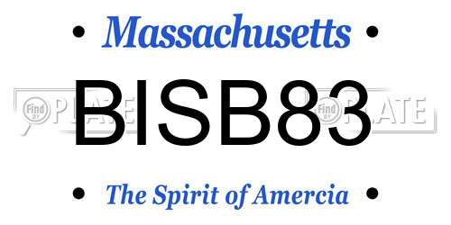 BISB83 Massachusetts License Plate