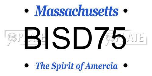 BISD75 Massachusetts License Plate