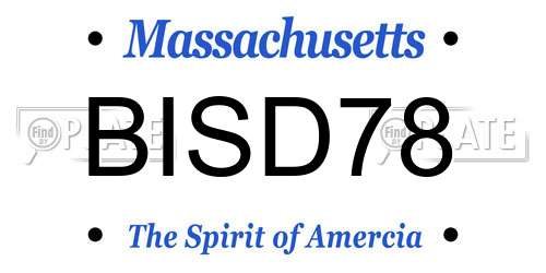 BISD78 Massachusetts License Plate