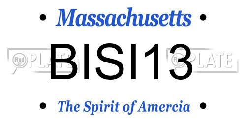 BISI13 Massachusetts License Plate