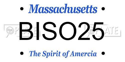 BISO25 Massachusetts License Plate