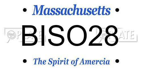 BISO28 Massachusetts License Plate