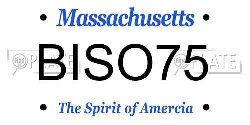 BISO75 Massachusetts License Plate