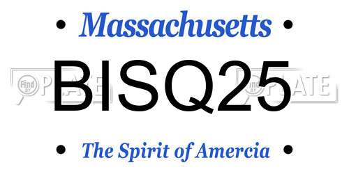 BISQ25 Massachusetts License Plate