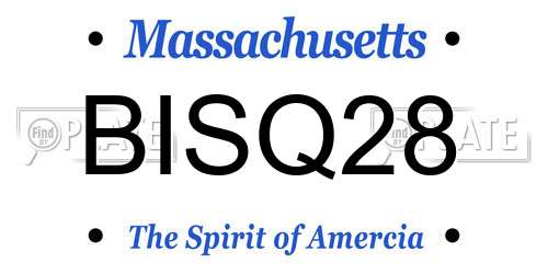 BISQ28 Massachusetts License Plate