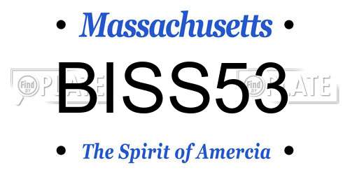 BISS53 Massachusetts License Plate