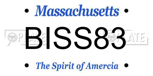 BISS83 Massachusetts License Plate